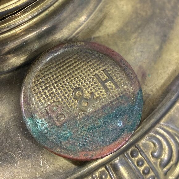 Vintage B&H Oil Lamp Font Banquet Kerosene Center Draft Decor Antique - Picture 6 of 9